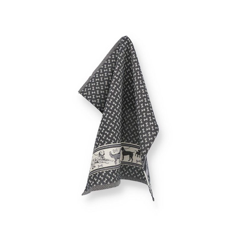 serviette de cuisine chien noir Bunzlau Castle 65 x 65 cm
