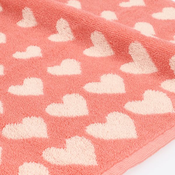 Handdoek hart roze Bunzlau Castle 65 x 65 cm
