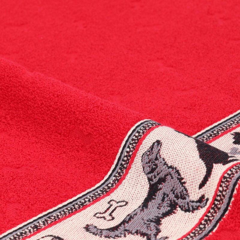 Handdoek hond rood Bunzlau Castle 65 x 65 cm