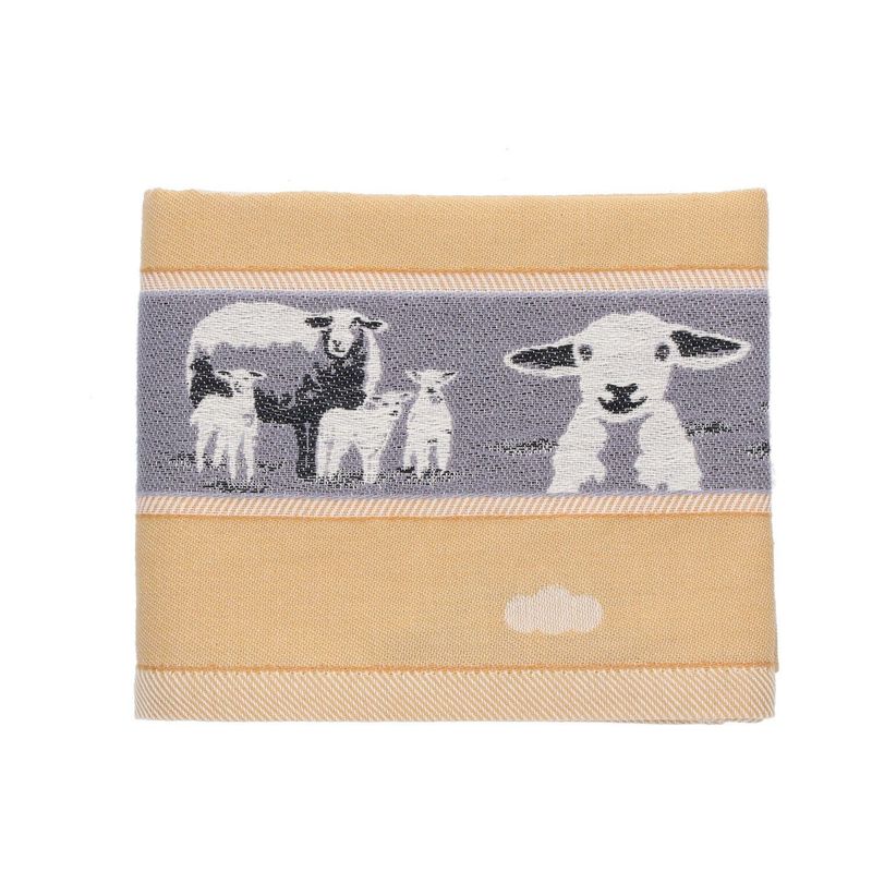 Handdoek keuken schaap geel Bunzlau Castle 65 x 65 cm