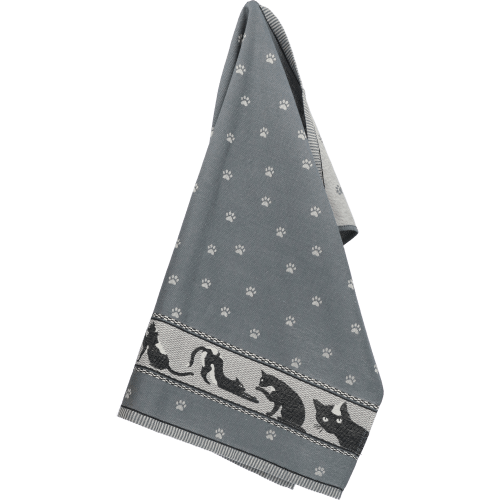 torchon de cuisine chat gris anthracite Bunzlau Castle 65 × 65 cm