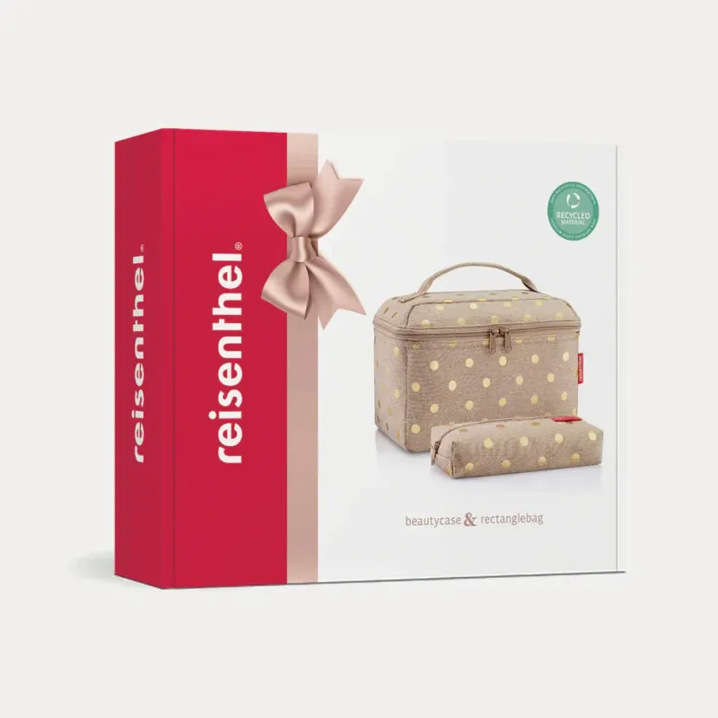beautycase set Reisenthel metallic dots coffee