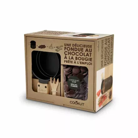 cookut Coffret fondue au chocolat noir à la bougie