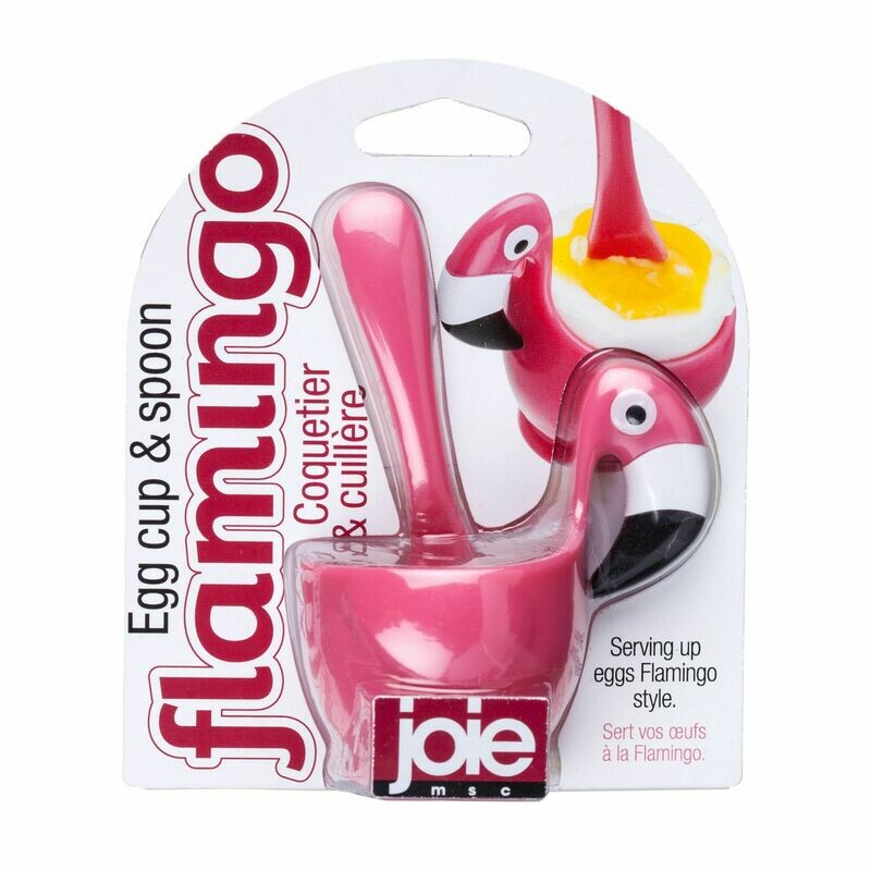 JOIE FLAMINGO COQUETIER AVEC CUILLÈRE ROSE