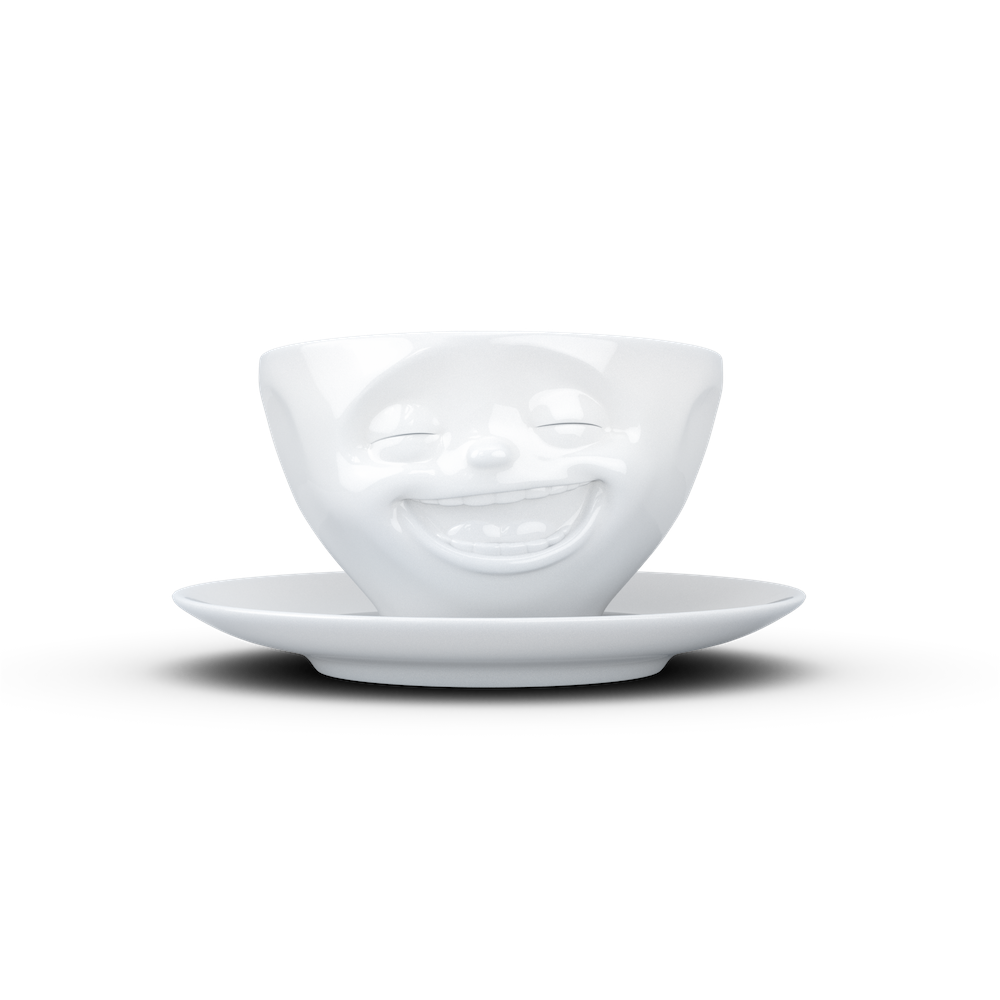 tasse + soucoupe 200 ml 'Laughing' Tassen porcelaine blanche