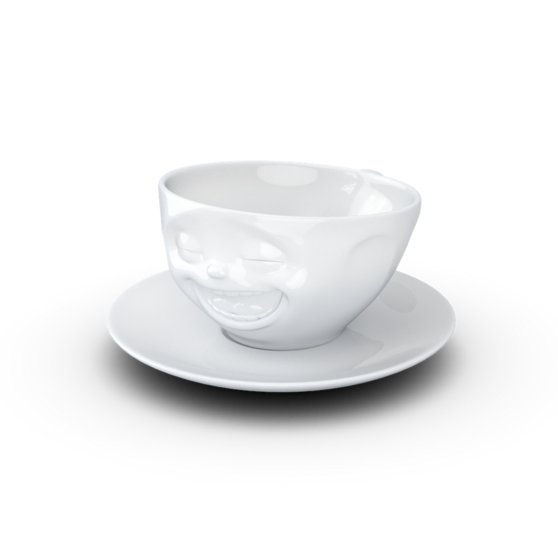 tasse + soucoupe 200 ml 'Laughing' Tassen porcelaine blanche
