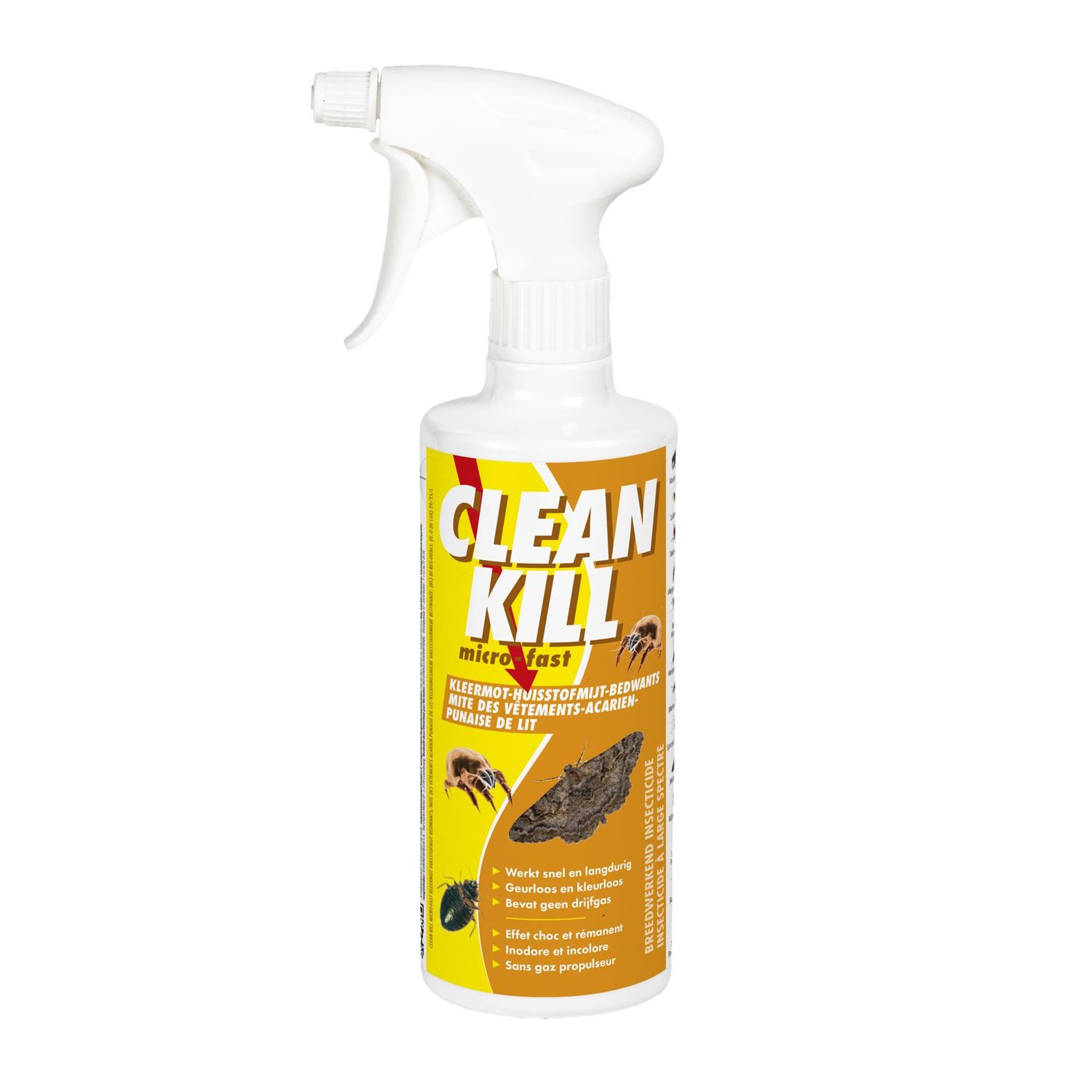 Insecticide Clean Kill Bedwants - Kleermot - Huisstofmijt 500 ml