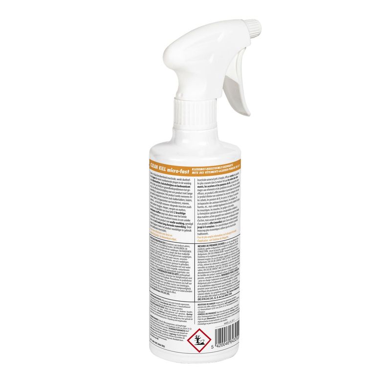 Inseticide Clean Kill Punaise Lit - Mites Vêtements - Acarien 500 ml