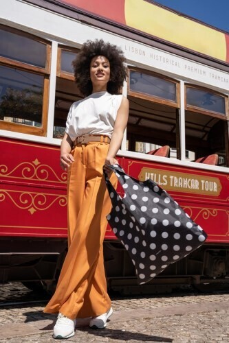 plooizakje mini maxi reisenthel dots white