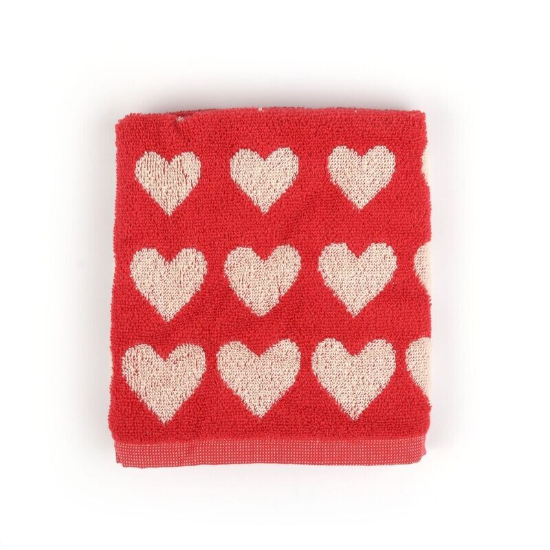 Handdoek hart rood Bunzlau Castle 60 x 53 cm