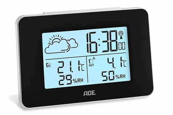 weerstation digitaal ADE  met draadloze sensor zwart