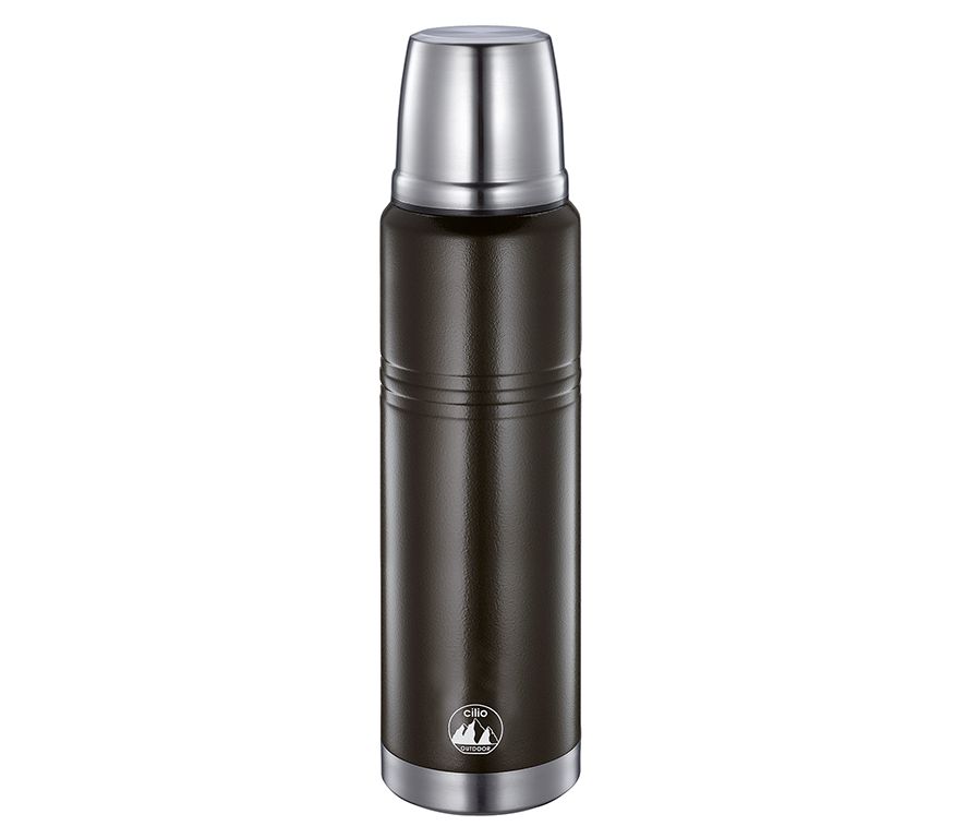 Isoleerfles thermos Cilio Monte 1 L black
