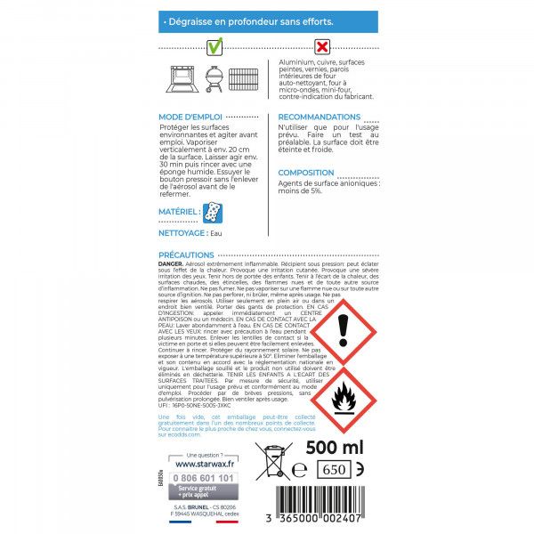 Starwax Afbijtmiddel oven & accessoires 500 ml