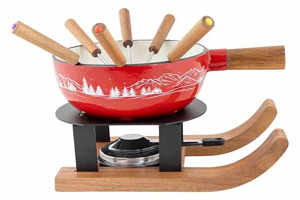 fondue set ski aspen cosy & trendy gietijzer rood D22 cm