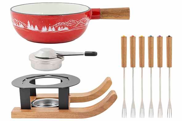 set fondue ski aspen cosy & trendy fonte rouge D22 cm
