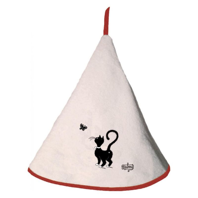 handdoek rond papillon chat dubout ivoire
