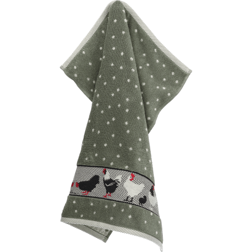 Handdoek kip groen Bunzlau Castle 65 x 65 cm