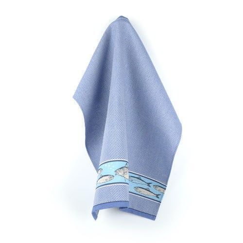Handdoek keuken fish royal blue Bunzlau Castle 65 x 65 cm
