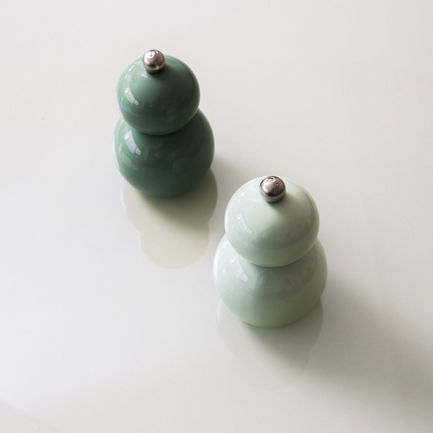 Peper/zoutmolen H12cm groen Betty - set/2