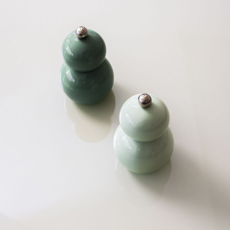 Moulin à poivre ou/sel H12cm vert Betty - set/2