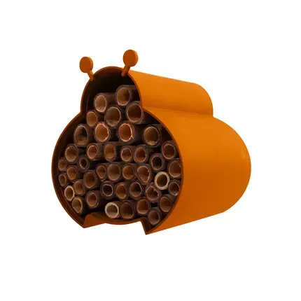 Hôtel à abeilles et insectes en fibre de bambou, orange