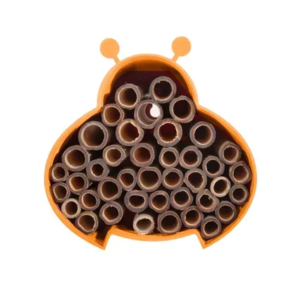 Hôtel à abeilles et insectes en fibre de bambou, orange