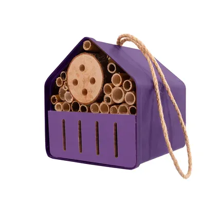 Maison pour insectes en fibre de bambou, violette