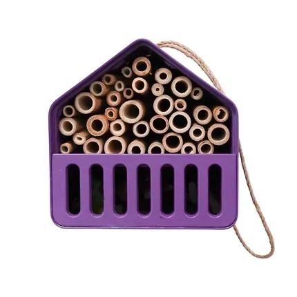 Maison pour insectes en fibre de bambou, violette