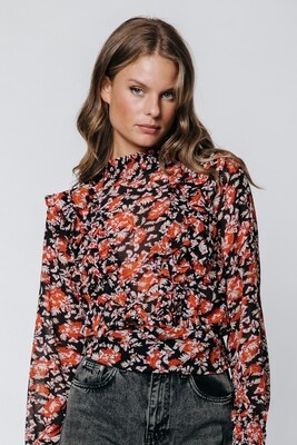 Bina Paisley Flower Boho Ruffle Blouse Bina Paisley Flower Boho Ruffle Blouse