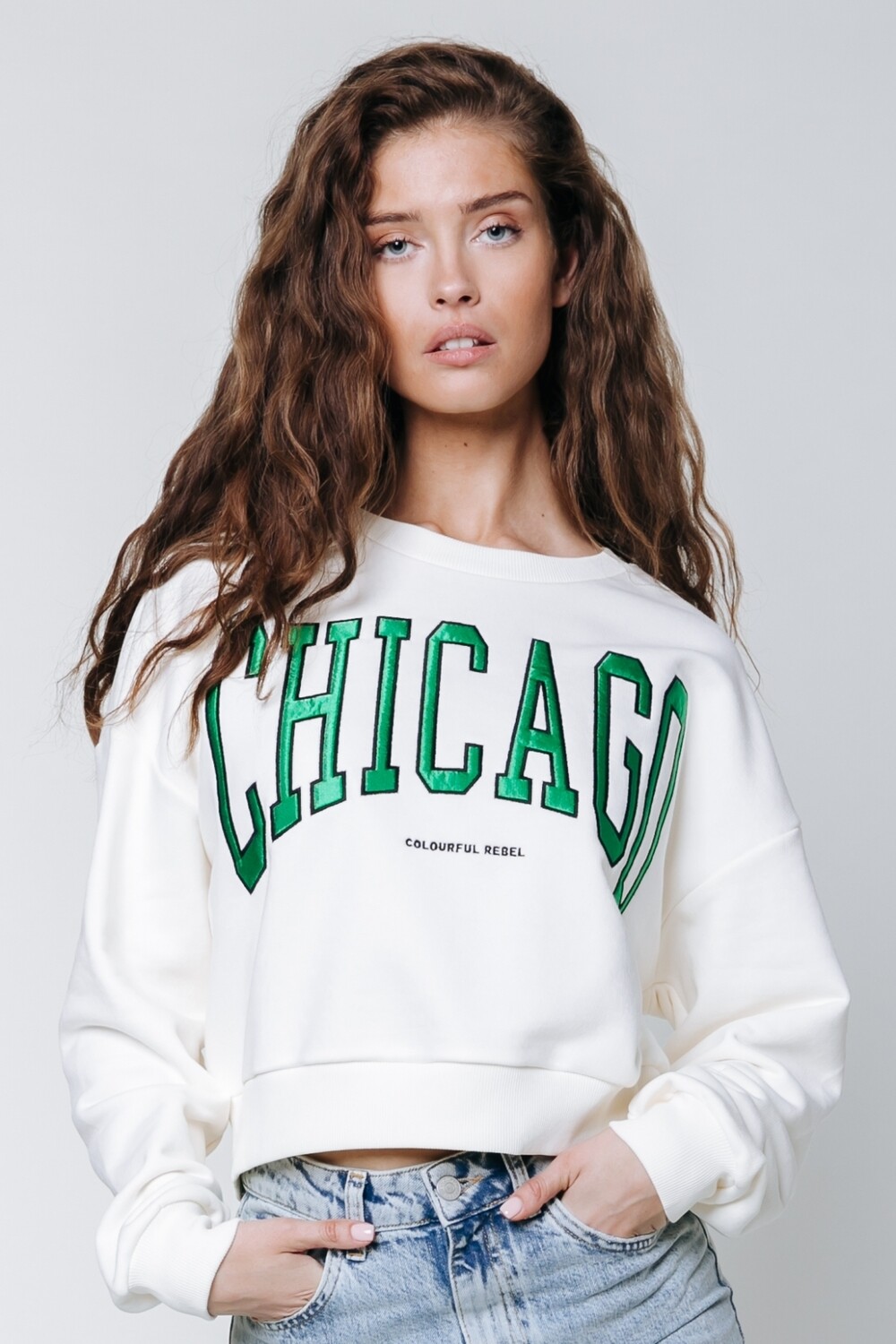 Chicago Patch Cropped Sweat