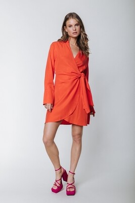 Hette Uni Wrap Mini Dress | Orange