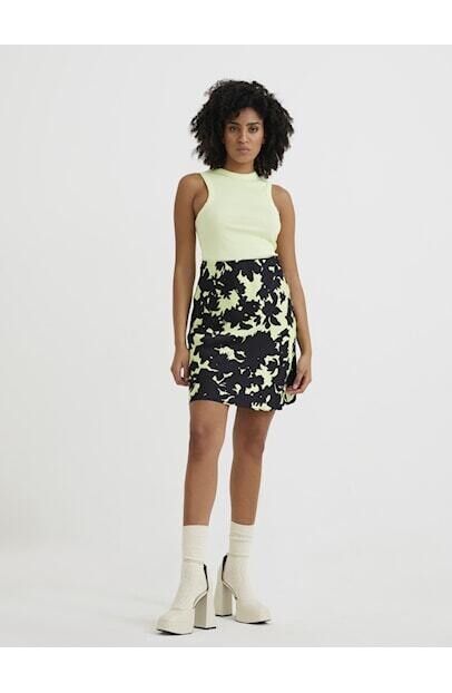 Acid Flower Midi Skirt