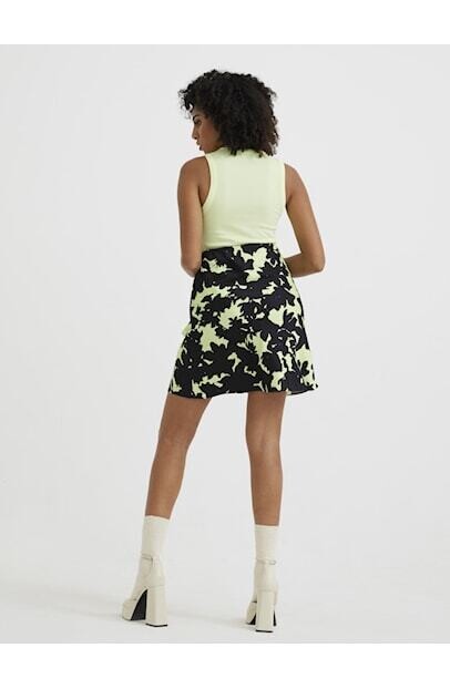 Acid Flower Midi Skirt