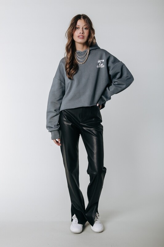 Livia Slit Vegan Leather Pants Livia Slit Vegan Leather Pants
