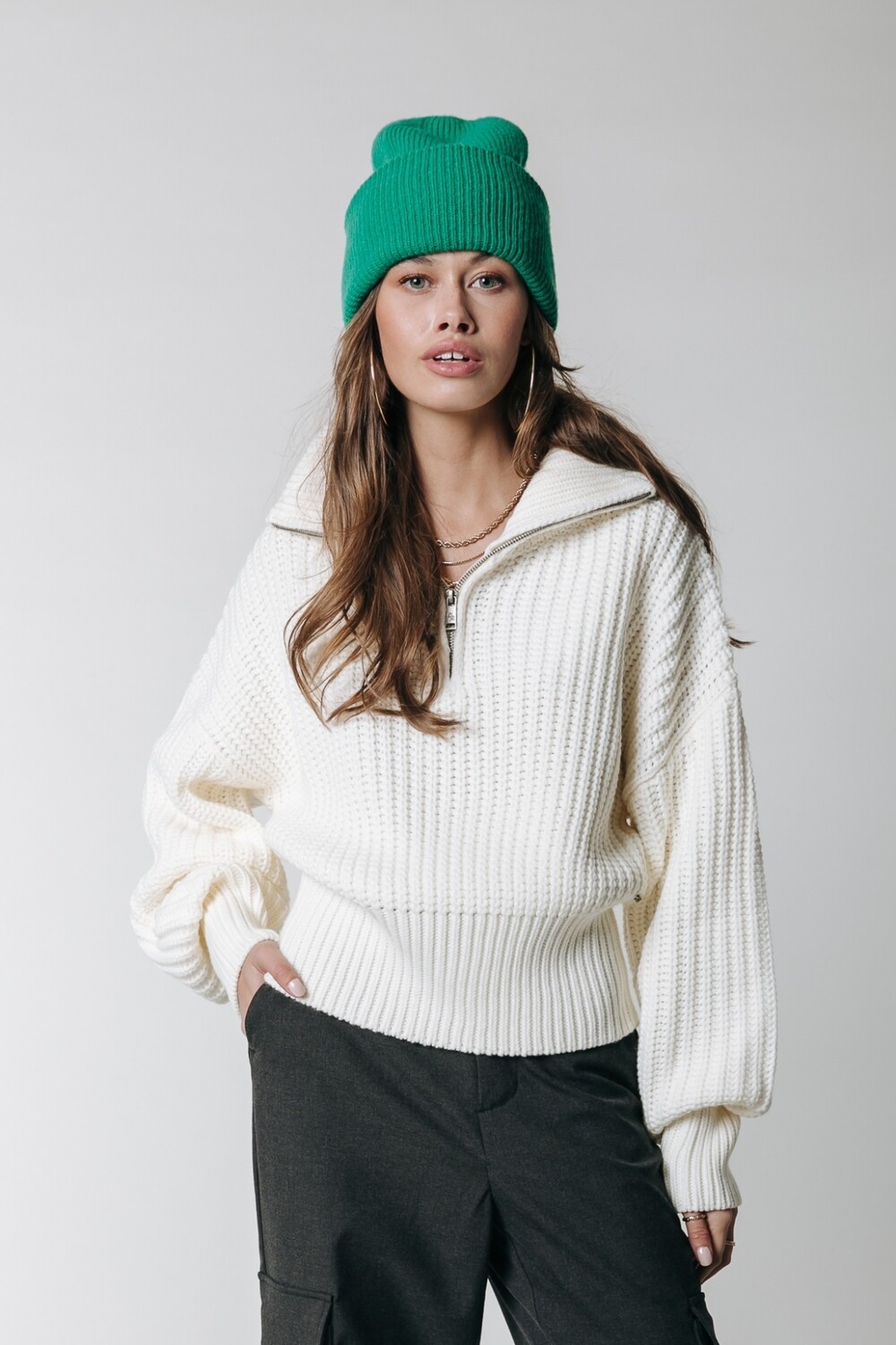 Yfke Knitwear Zip Pullover
