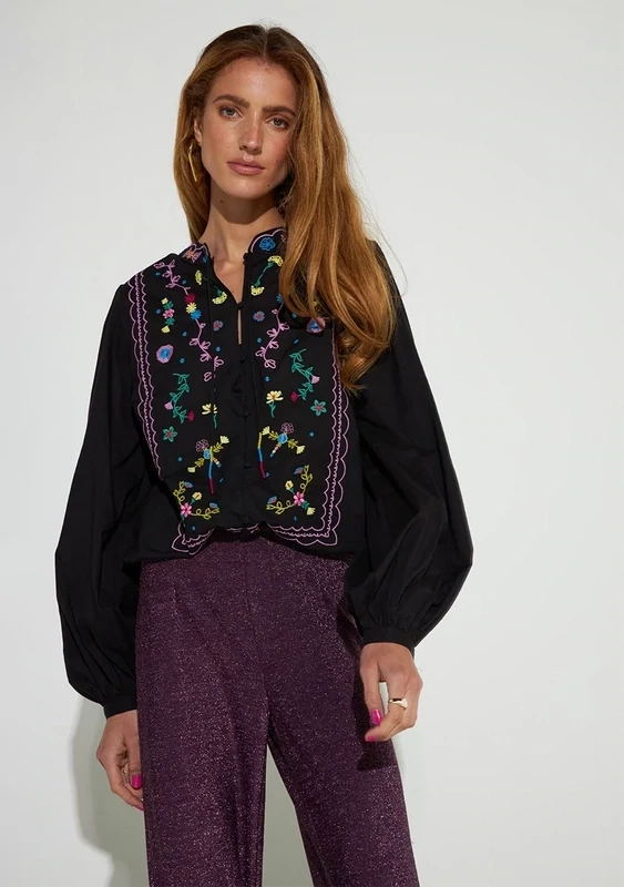 Hailey Blouse | Zwart | FW23A600 Hailey Blouse | Zwart | FW23A600