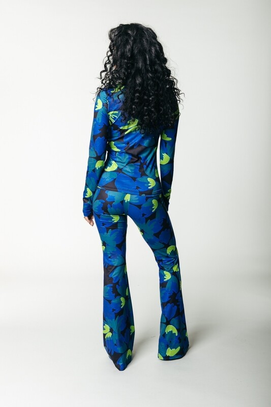Moved Flower Peached Extra Flare Pants Moved Flower Peached Extra Flare Pants