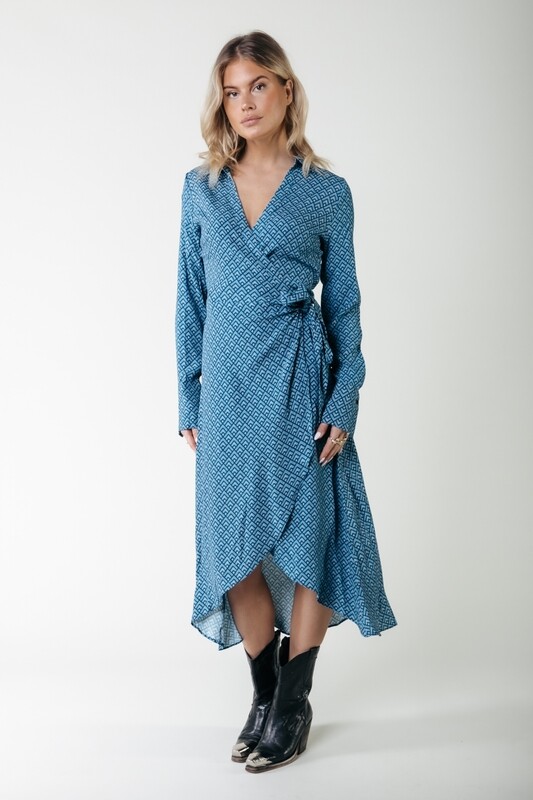 Lea Small Geo Wrap Midi Dress | WD115873 Lea Small Geo Wrap Midi Dress | WD115873