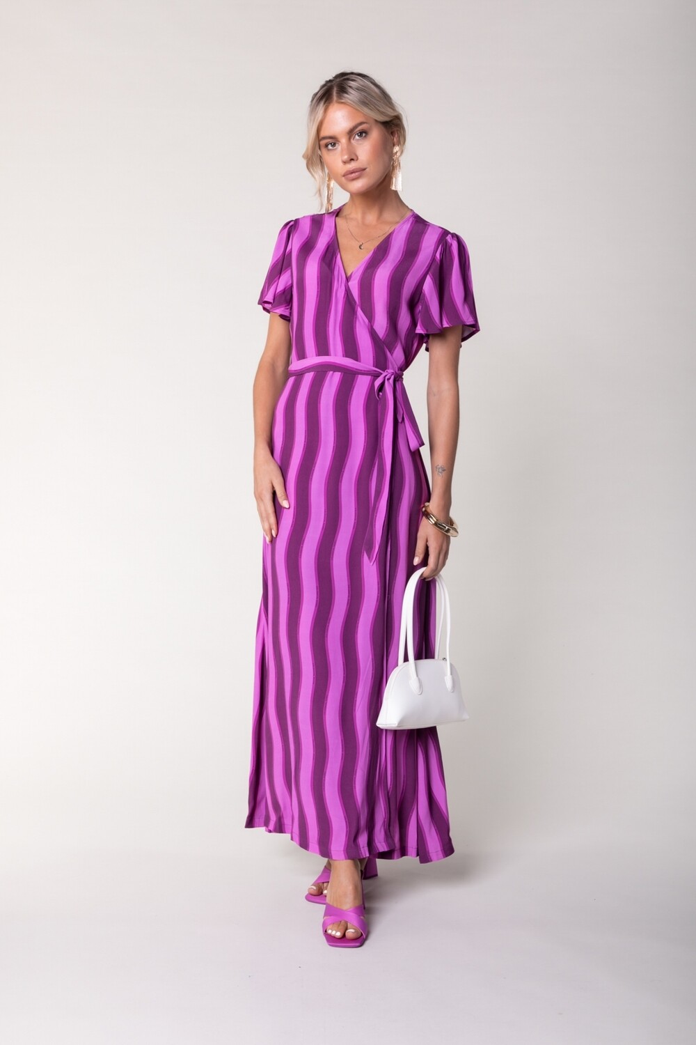 Ava Stripes Real Wrap Maxi Dress