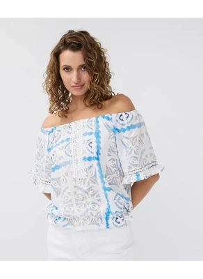 HS24.14218 | Blouse Lace Ocean Wonder Seersucker