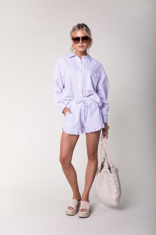 Sensa Striped Ruffle Short Sensa Striped Ruffle Short