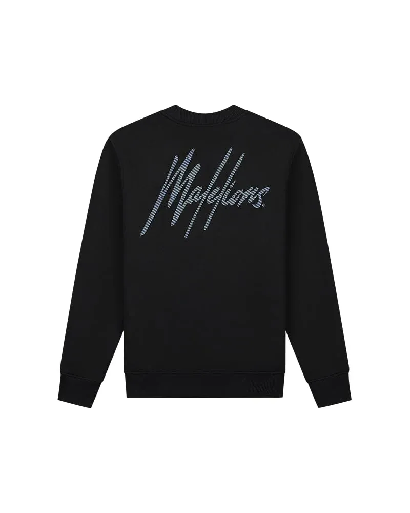 Striped Signature Sweater | MM1-AW24-07 | Black/Blue Slate
