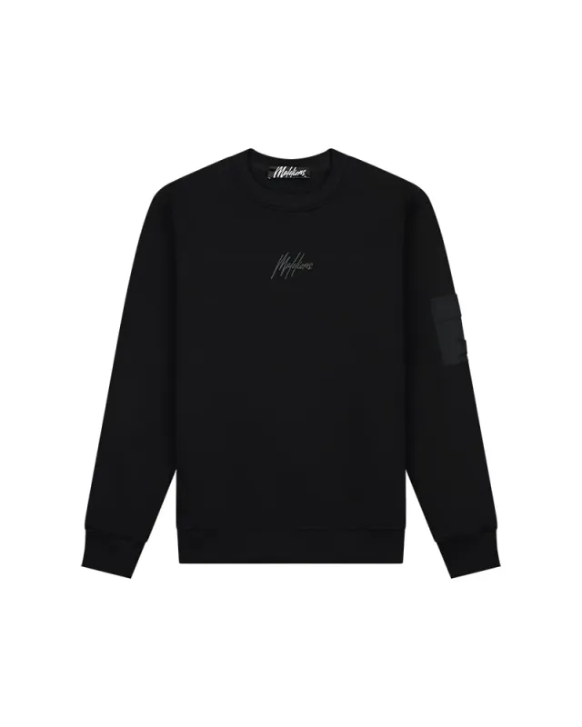 Nylon Pocket Sweater | MM1-AW24-31 | Zwart Nylon Pocket Sweater | MM1-AW24-31 | Zwart