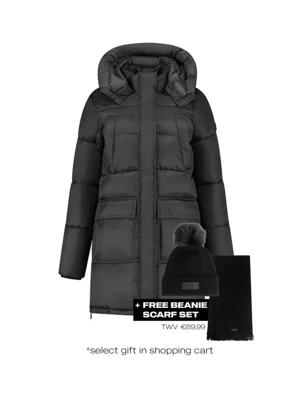 Mid Length Puffer Jacket | MD2-SW24-01 | Zwart