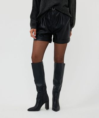 W24.11707 | Shorts Vegan Leather | Black