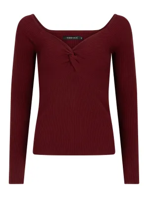 Bowie Knitted Top | FC2428 | Wine Red Bowie Knitted Top | FC2428 | Wine Red