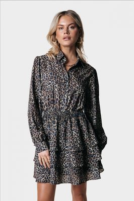 Sacha Leopard Ruffle Dress