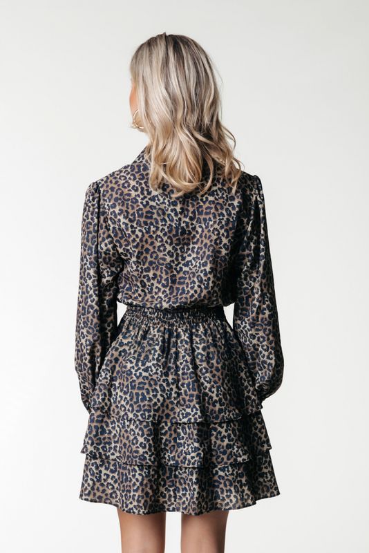 Sacha Leopard Ruffle Dress