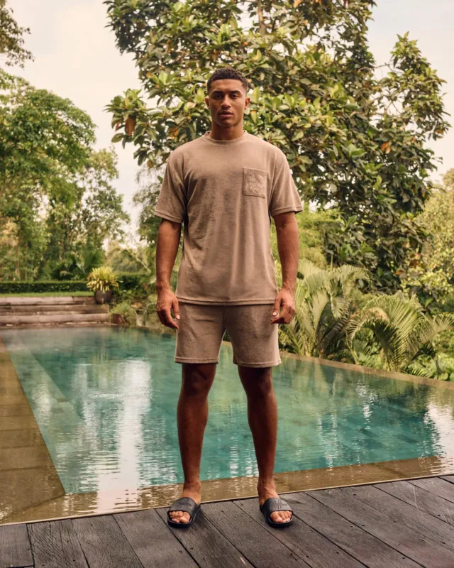 Signature Toweling Shorts | MM3-SS25-26 | Taupe Signature Toweling Shorts | MM3-SS25-26 | Taupe