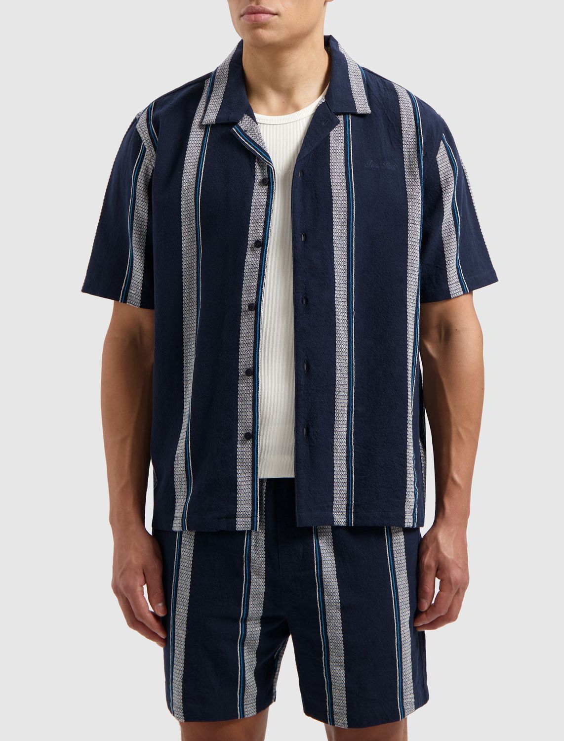 25010217 | Cuban Collar Shirt | Navy